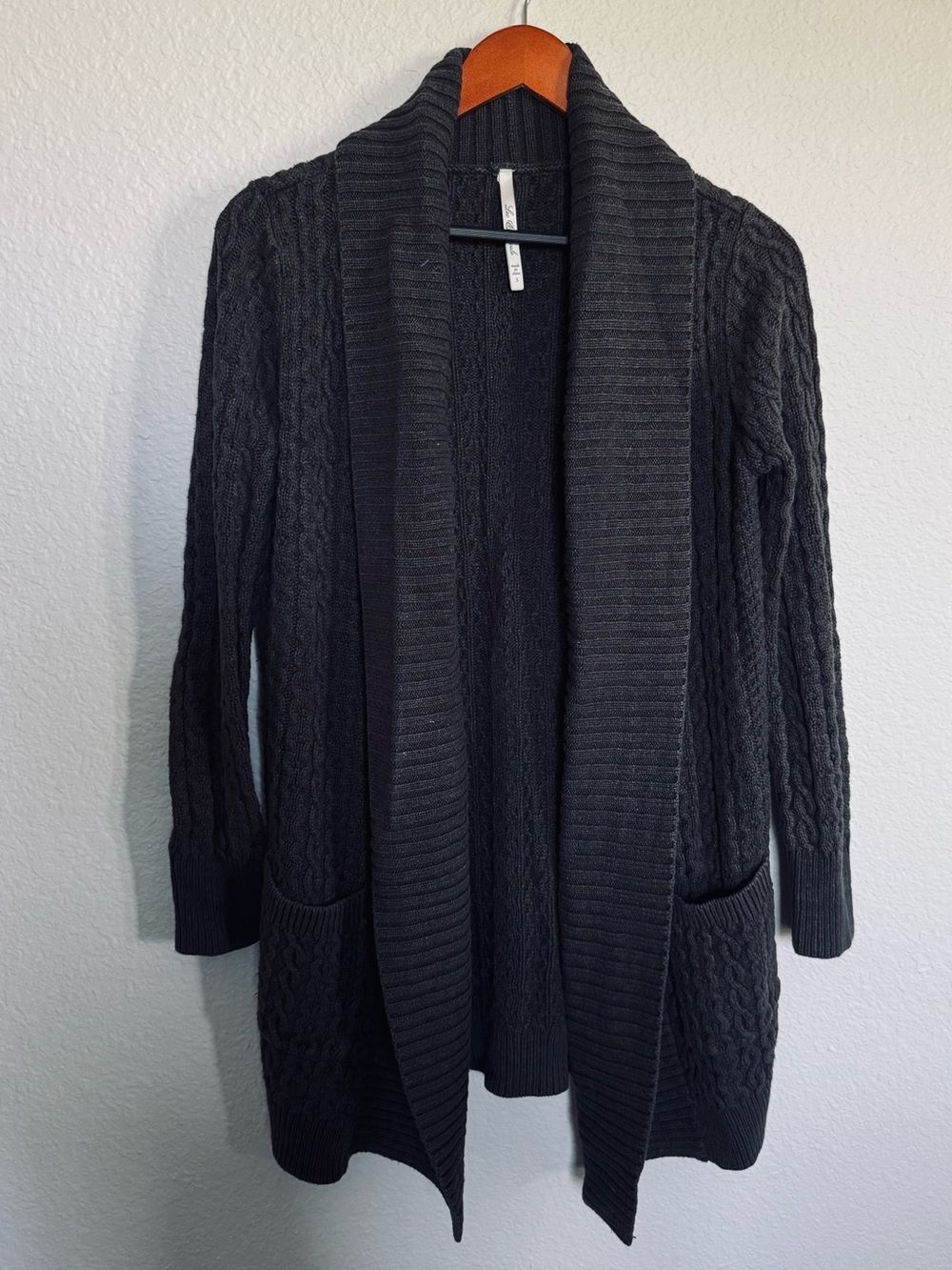 Leo & Nicole Cable Knit Brown Cardigan Shrug Sweater S